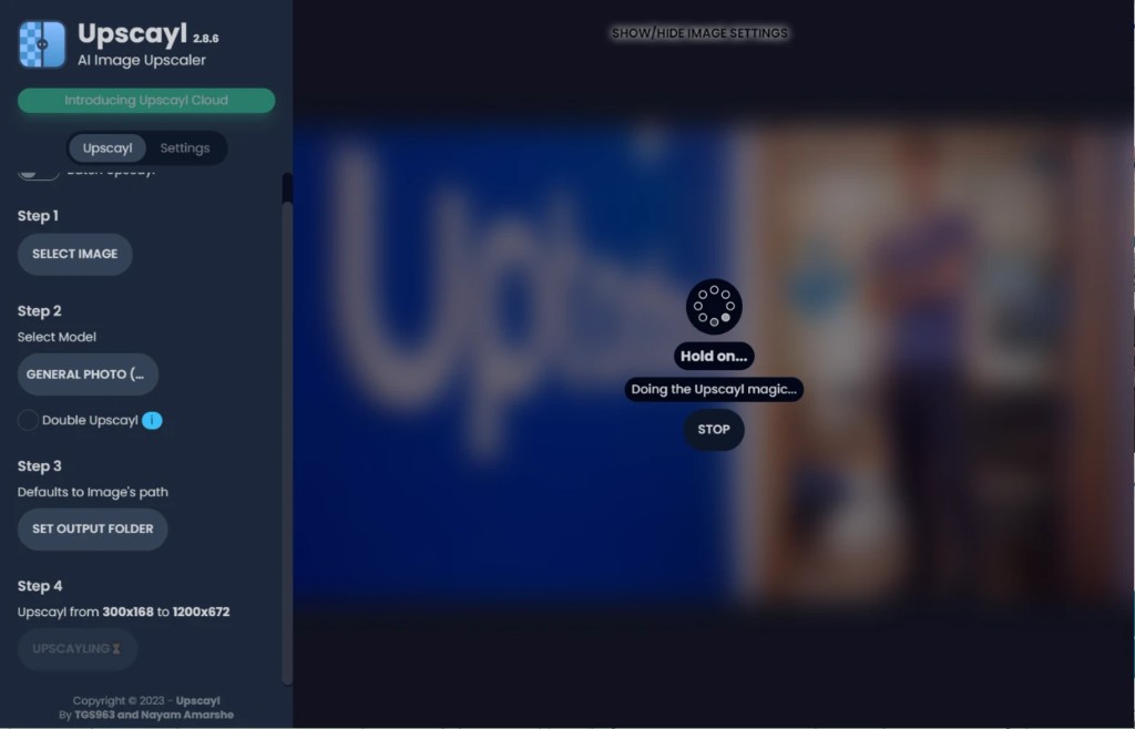 Upscayl procesando localmente con progreso GPU