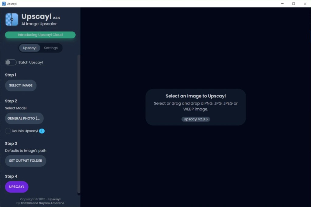 Upscayl: flujo de selección con modo batch y modelos